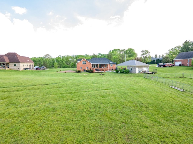 view of yard featuring fence