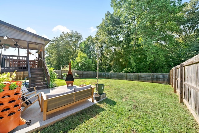 1804 Rains Rd, Clarksville, TN 37042 - view of yard with a fenced backyard, a patio area, stairway, and a deck