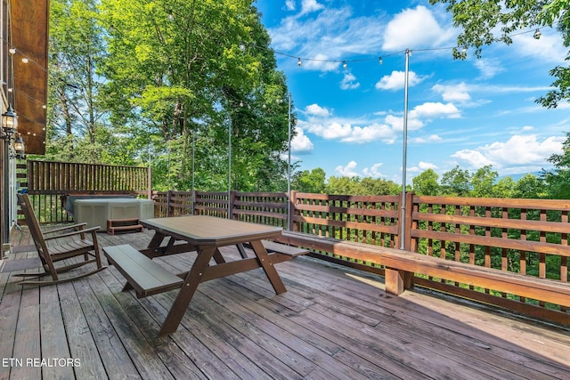 531 Gatlin Dr, Gatlinburg, TN 37738 - wooden terrace with outdoor dining area