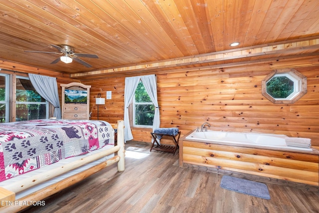 531 Gatlin Dr, Gatlinburg, TN 37738 - bedroom featuring wooden ceiling, wood finished floors, and recessed lighting