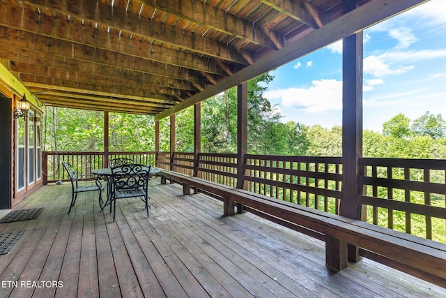 531 Gatlin Dr, Gatlinburg, TN 37738 - wooden terrace with outdoor dining space