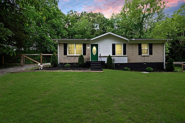 1032 Gordon Cir, Burns, TN 37029 - view of front of property featuring crawl space, brick siding, and view of scattered trees