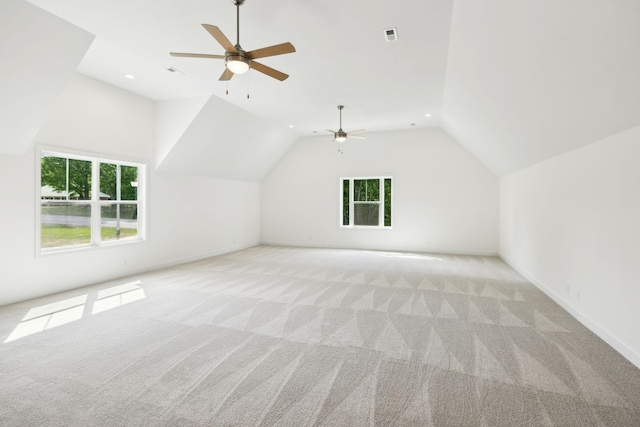 1065 Gholson Rd, Clarksville, TN 37043 - bonus room with ceiling fan, lofted ceiling, a healthy amount of sunlight, and light carpet