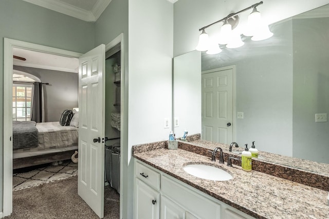 1505 Newmans Trl, Hendersonville, TN 37075 - ensuite bathroom with vanity, ornamental molding, and connected bathroom