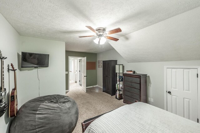 1505 Newmans Trl, Hendersonville, TN 37075 - carpeted bedroom with baseboards, a ceiling fan, and a textured ceiling