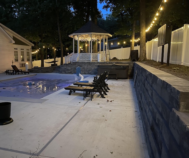 1505 Newmans Trl, Hendersonville, TN 37075 - view of pool with a fenced backyard, a gazebo, a hot tub, and a patio area