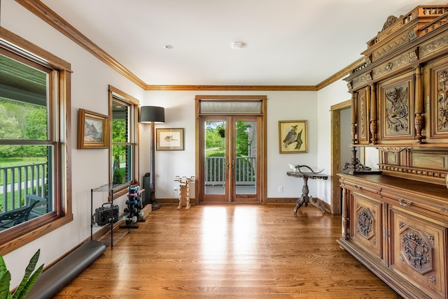 5959 River Trce, Nashville, TN 37218 - interior space with a healthy amount of sunlight, baseboards, crown molding, and light wood finished floors