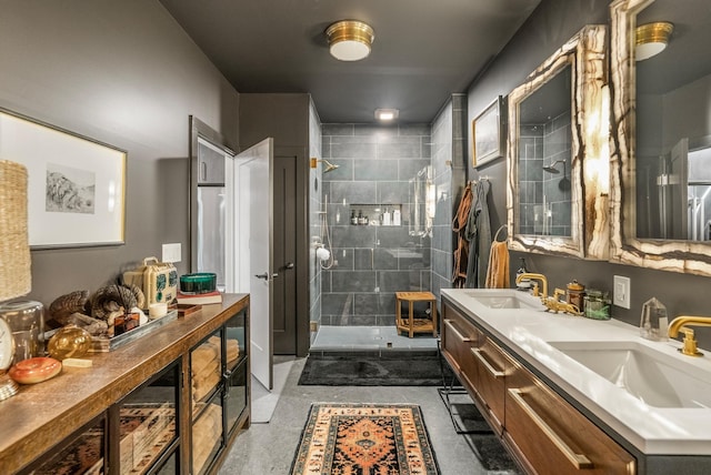 5959 River Trce, Nashville, TN 37218 - full bath featuring a sink, a shower stall, and double vanity