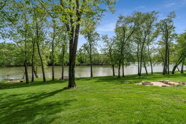 5959 River Trce, Nashville, TN 37218 - view of yard featuring a water view and a fire pit