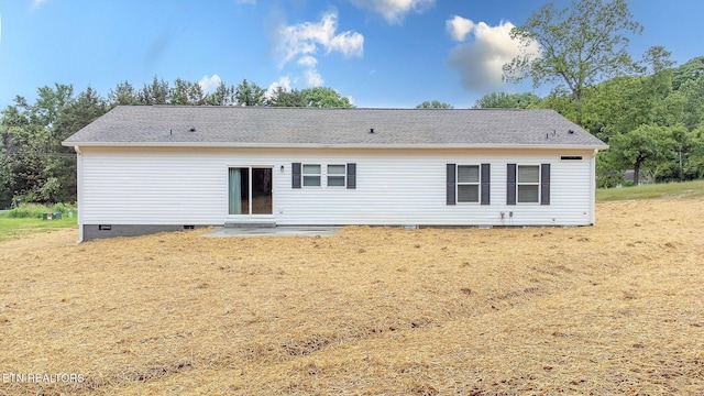 8888 Shaw Ferry Rd, Lenoir City, TN 37772 - back of property featuring crawl space, a patio area, and roof with shingles