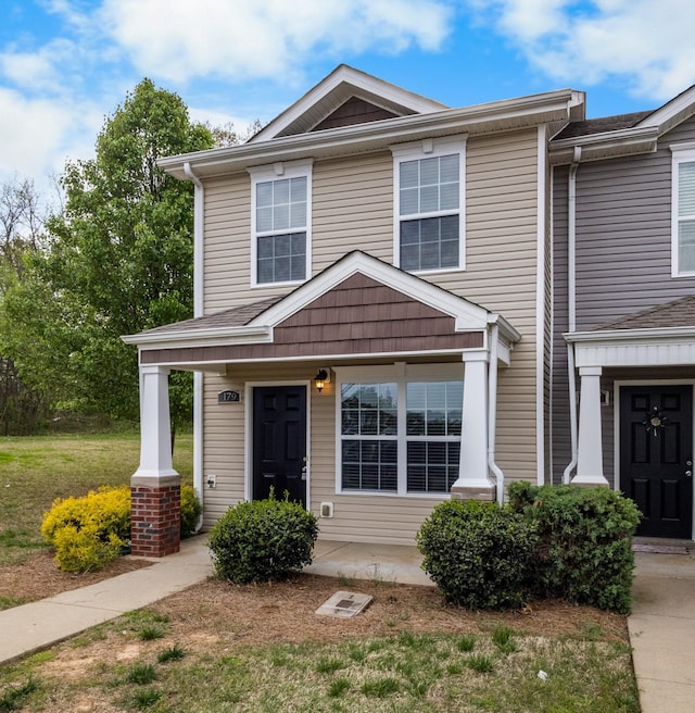 view of front of property with a porch