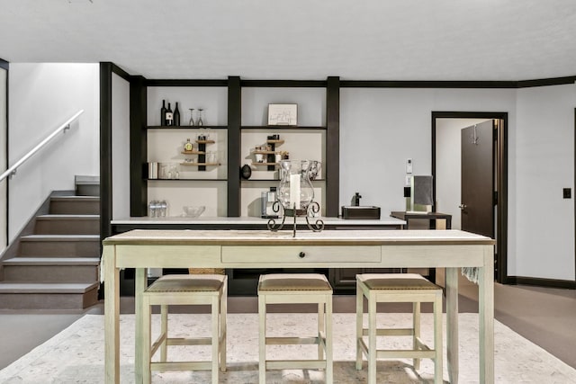 bar featuring stairway