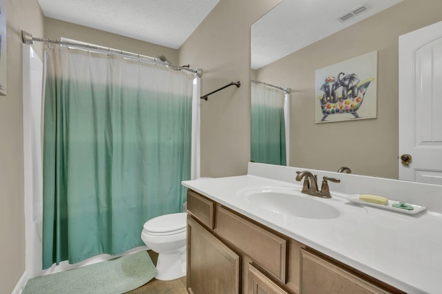 2095 Longhunter Chase Dr, Spring Hill, TN 37174 - bathroom with vanity, a shower with curtain, toilet, and visible vents