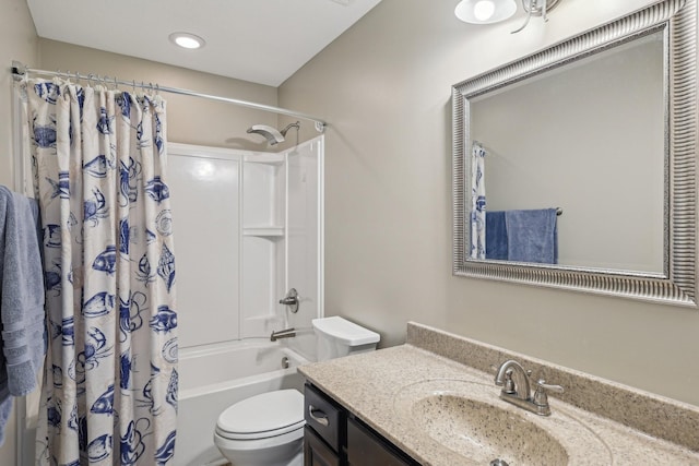 1792 Antler Rd, Woodlawn, TN 37191 - full bath with recessed lighting, vanity, toilet, and shower / tub combo