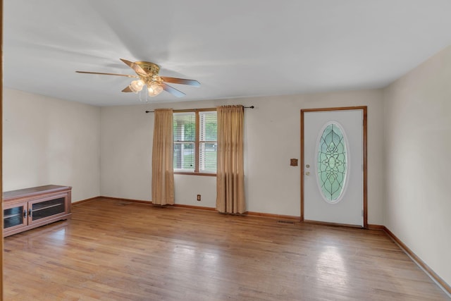 1416 Brannom Dr, Madison, TN 37115 - foyer featuring baseboards, ceiling fan, light wood finished floors, and visible vents