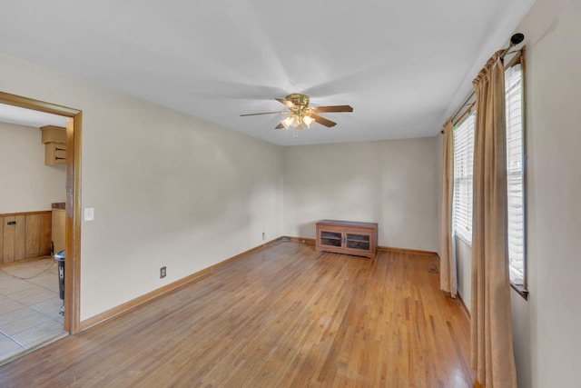 1416 Brannom Dr, Madison, TN 37115 - empty room with baseboards, ceiling fan, and light wood-type flooring