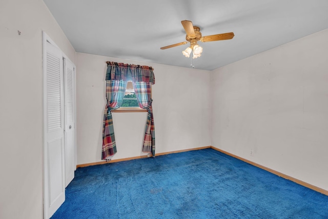 1416 Brannom Dr, Madison, TN 37115 - interior space with a closet, baseboards, a ceiling fan, and carpet flooring