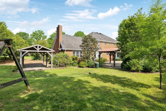 view of yard featuring a gazebo