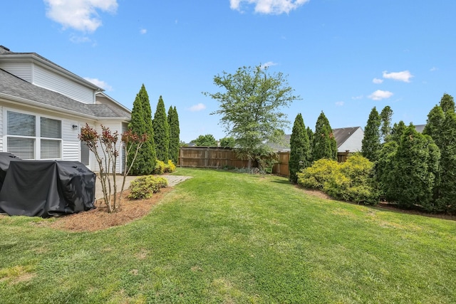 view of yard featuring fence