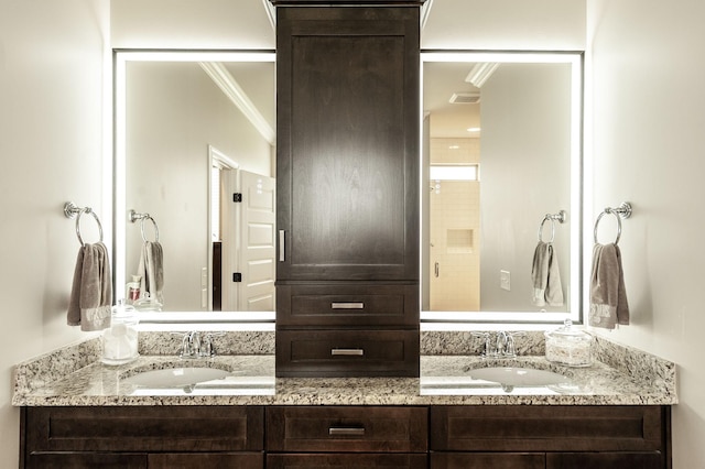 1092 Summerstar Cir, Gallatin, TN 37066 - full bath featuring a sink, crown molding, and double vanity