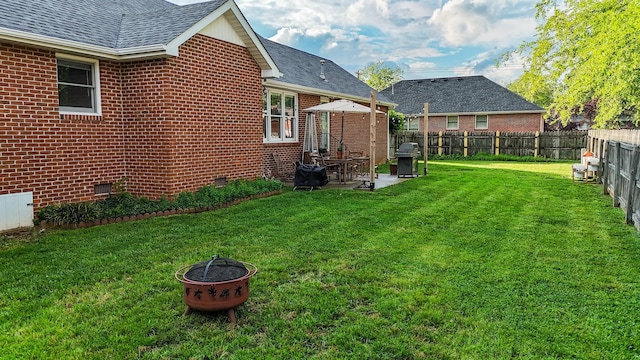 103 Hillcrest Dr, Tullahoma, TN 37388 - view of yard featuring a fire pit and a patio area