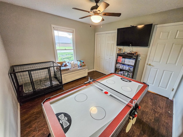 103 Hillcrest Dr, Tullahoma, TN 37388 - playroom with ceiling fan, wood finished floors, and baseboards