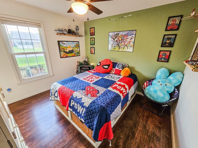 103 Hillcrest Dr, Tullahoma, TN 37388 - bedroom featuring wood finished floors, baseboards, and ceiling fan