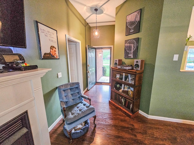 103 Hillcrest Dr, Tullahoma, TN 37388 - entrance foyer featuring wood finished floors, baseboards, and a fireplace