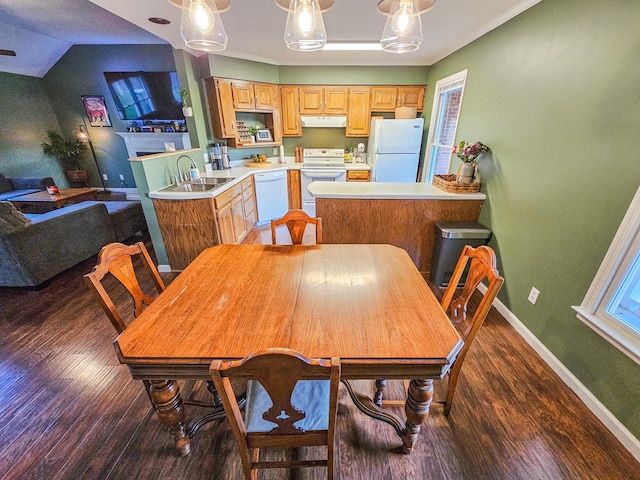 103 Hillcrest Dr, Tullahoma, TN 37388 - dining area featuring wood finished floors, baseboards, and crown molding
