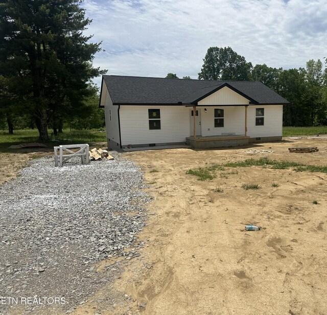 2765 Banner Springs Rd, Jamestown, TN 38556 - view of front of house featuring crawl space and a shingled roof