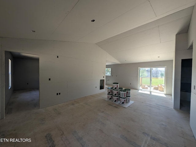interior space with lofted ceiling