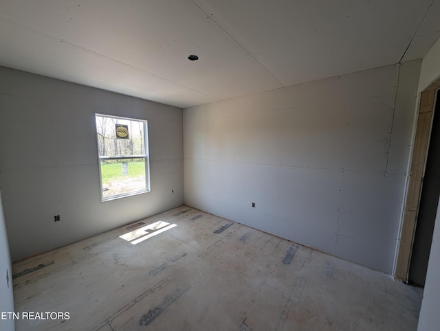 view of spare room