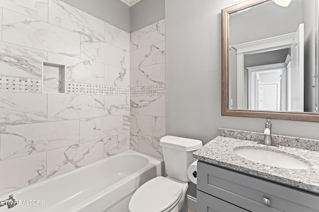 8508 Flowering Peach Ln, Knoxville, TN 37923 - bathroom with vanity, toilet, and  shower combination