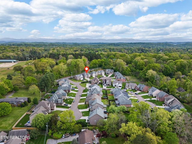8508 Flowering Peach Ln, Knoxville, TN 37923 - aerial view featuring a residential view and a wooded view