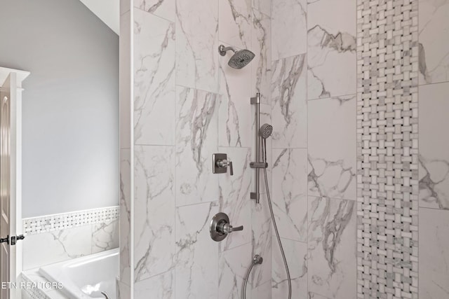 8508 Flowering Peach Ln, Knoxville, TN 37923 - full bath with a tile shower and a bath
