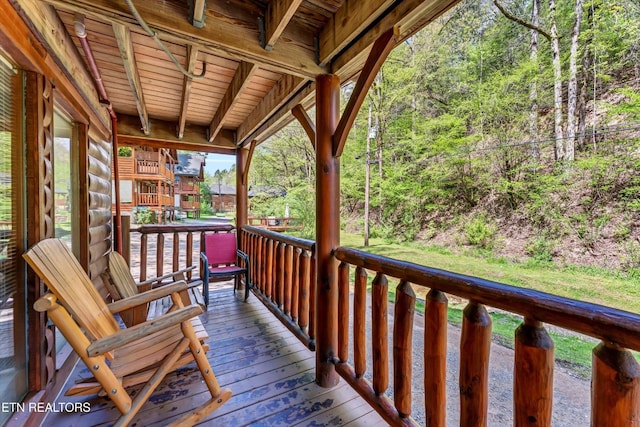 view of wooden deck