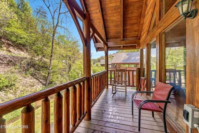 view of wooden deck