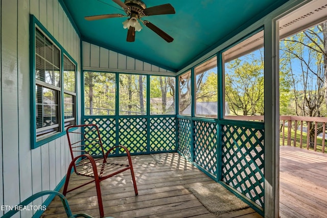 2220 Thorn Grove Pike, Knoxville, TN 37914 - unfurnished sunroom featuring a ceiling fan and a wealth of natural light