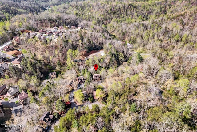 415 Silver Maple Ln, Gatlinburg, TN 37738 - birds eye view of property featuring a view of trees and a residential view