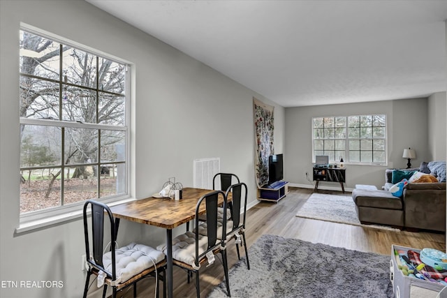 1606 Sexton Ln, Knoxville, TN 37932 - dining space with visible vents, light wood finished floors, and baseboards