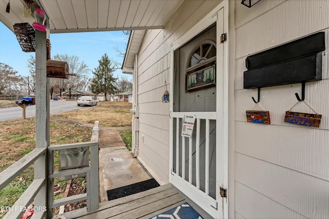 property entrance with a porch