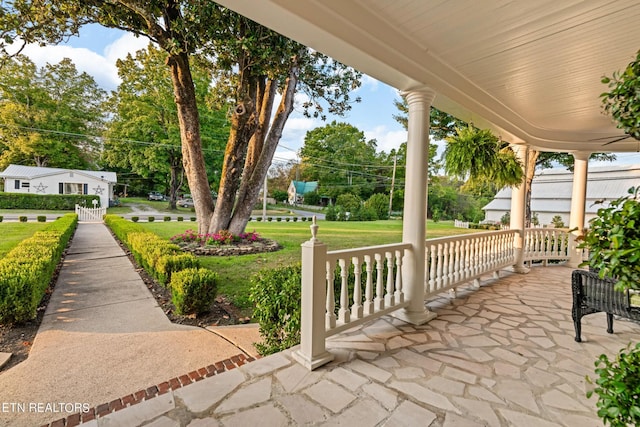 view of patio with a porch