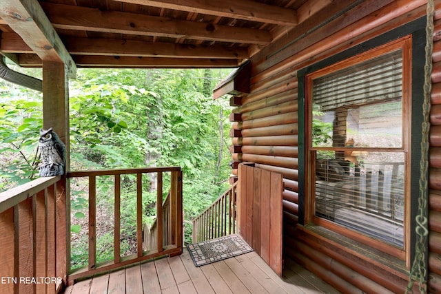 view of wooden deck