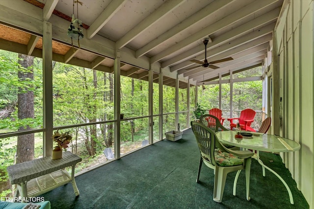 3178 N Clear Fork Rd, Sevierville, TN 37862 - sunroom / solarium featuring ceiling fan