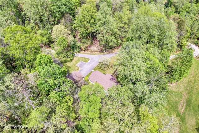 3178 N Clear Fork Rd, Sevierville, TN 37862 - birds eye view of property featuring a wooded view