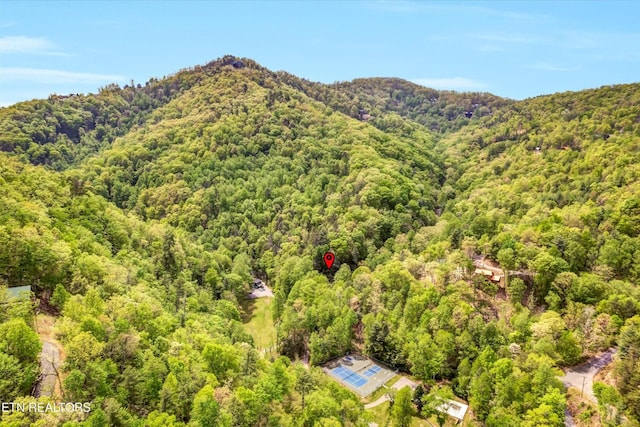 3178 N Clear Fork Rd, Sevierville, TN 37862 - drone / aerial view featuring a view of trees and a mountain view
