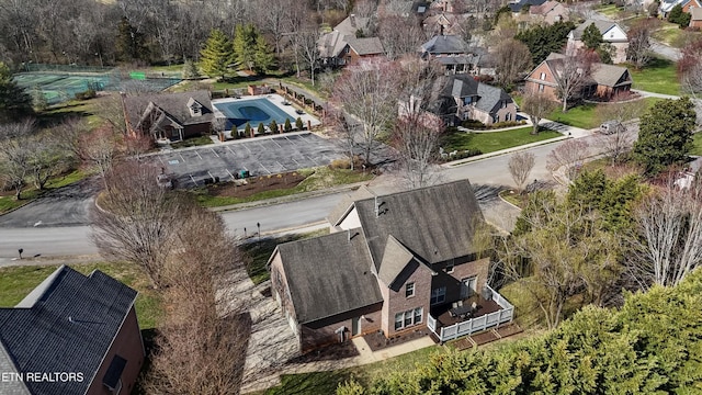 bird's eye view with a residential view