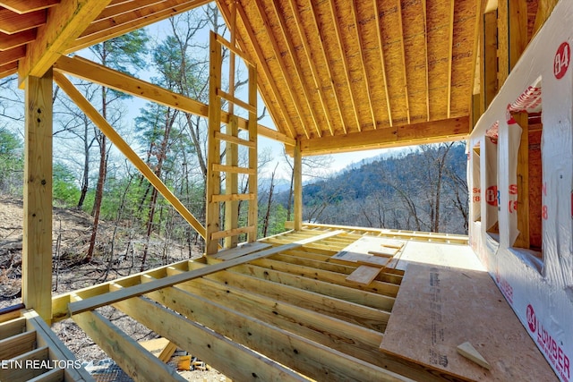 exterior space with a mountain view