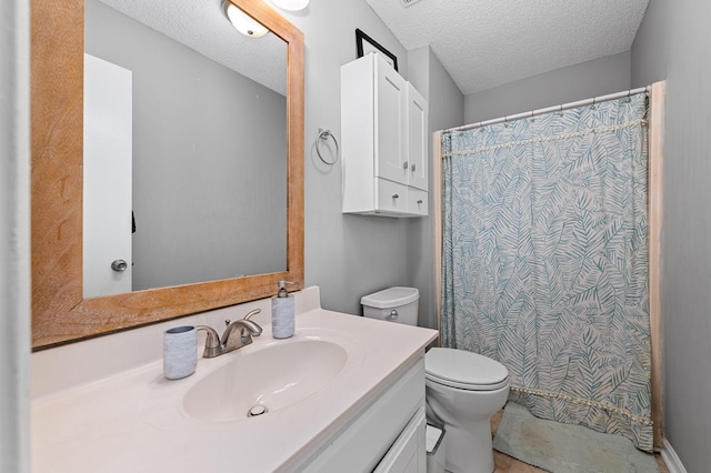 3295 Cimarron Trl, Murfreesboro, TN 37129 - full bath with vanity, a textured ceiling, curtained shower, and toilet