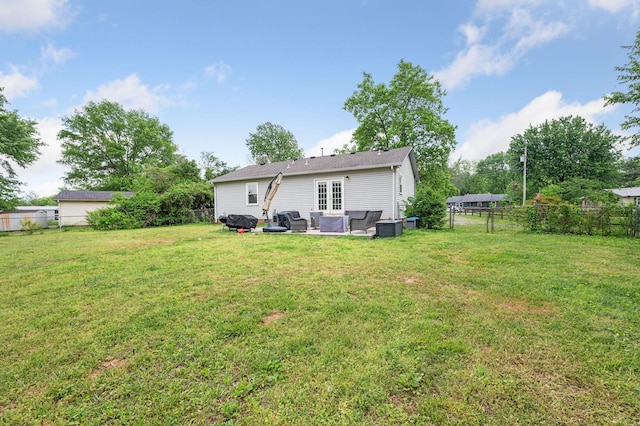 3295 Cimarron Trl, Murfreesboro, TN 37129 - rear view of property featuring a lawn, a fenced backyard, a patio area, and central air condition unit